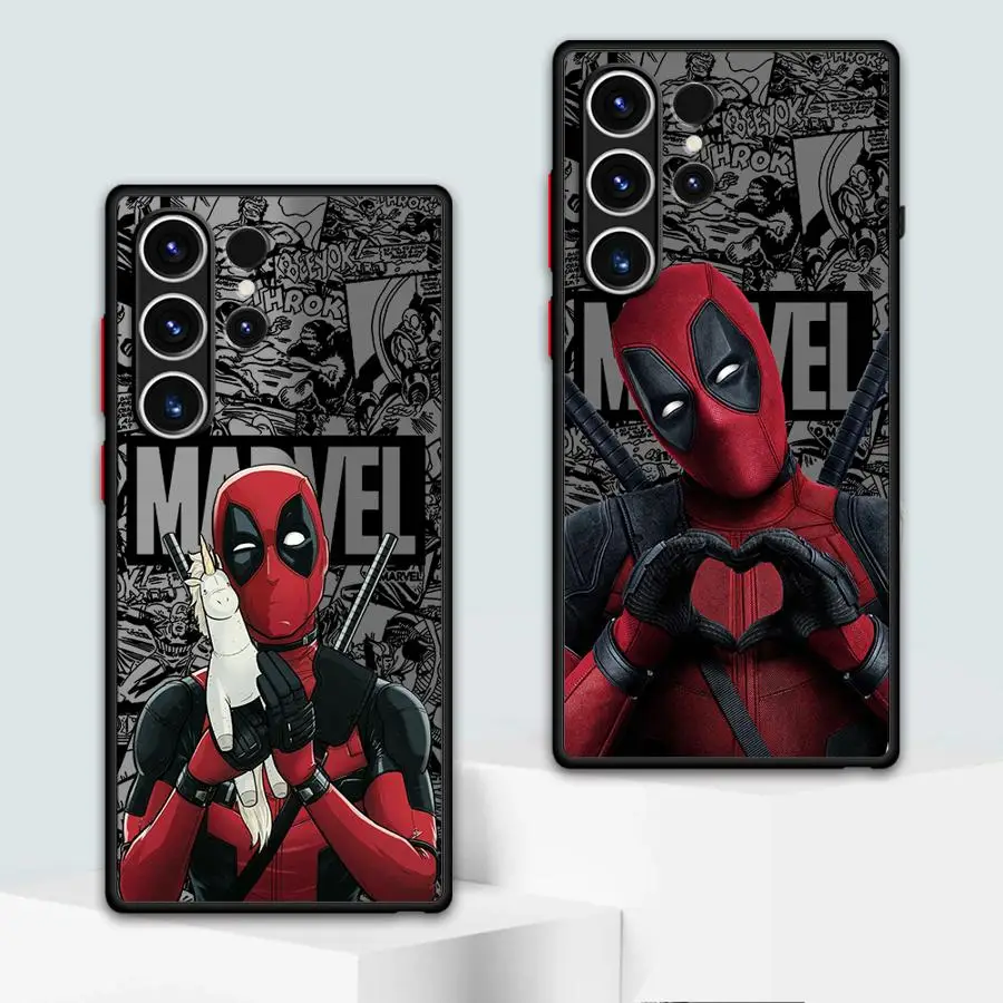 Marvel Funny Comic Deadpool Phone Case for Samsung for Galaxy S25 S24 S23 Ultra S20 S24 FE S24 S22 Plus S23 S20 Ultra S10 Cover