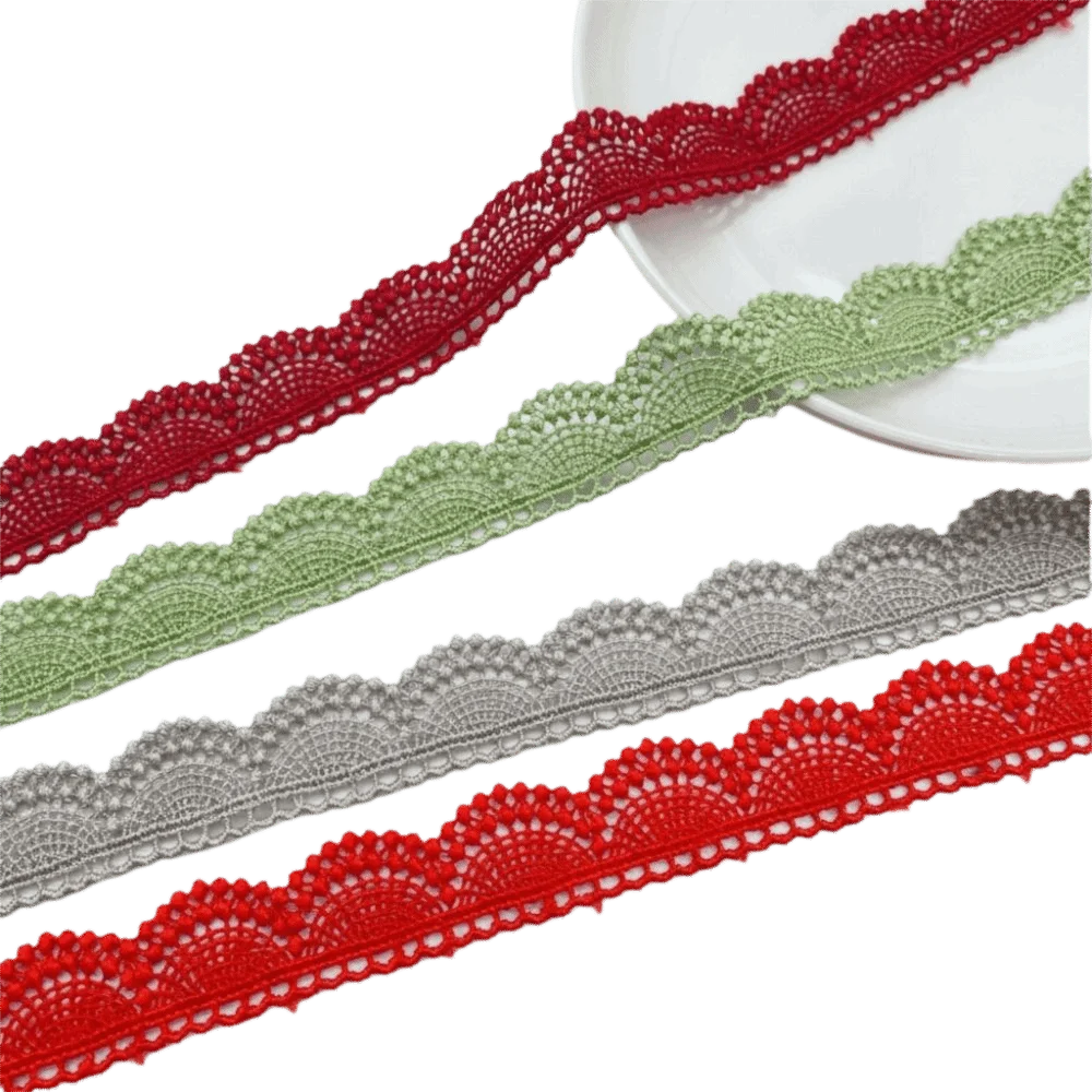 15 Yards Lace Trim Single Sided Colorful Embroidery Lace Semicircle Shape Various Colors Handmade Accessories Neckline Collars