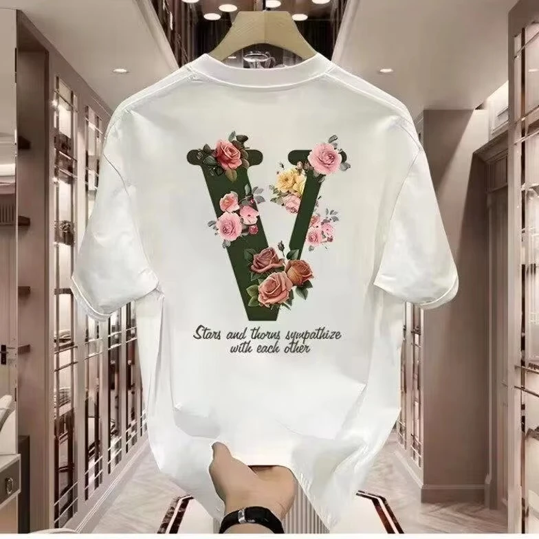 2026 New Summer Men's and Women's T-shirt Printed T-shirt Fashion Designer T-shirt Cotton Oversized T-shirt Summer Hip Hop Top