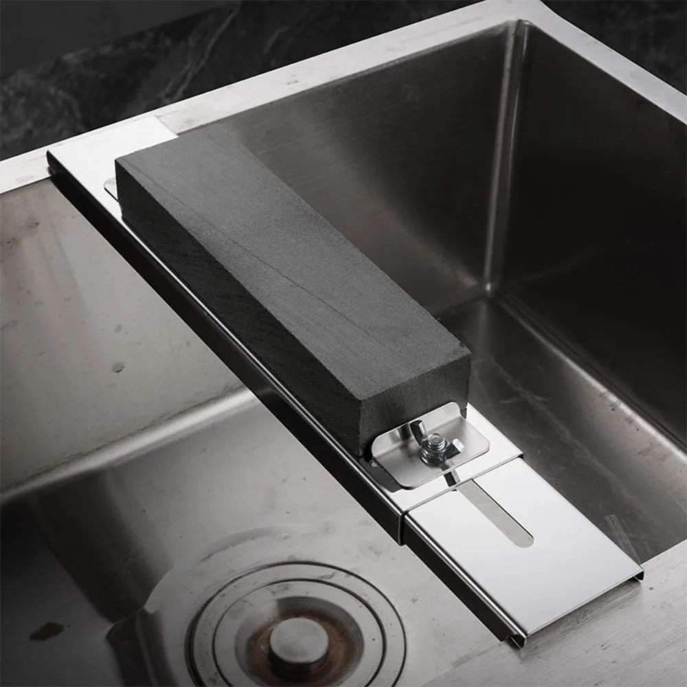 

Retractable Sink Bridge Sharpening Stone Holder Adjustable Anti Slip Sharpening Stone Fixed Bracket Stainless Steel