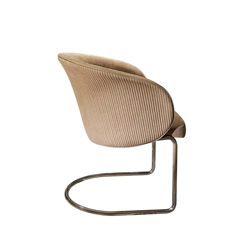 

Modern leather dining chair home high-end designer negotiation chair Italian creative luxury