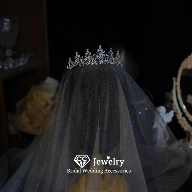 

Свадебные короны CC, женские аксессуары для волос, украшения для волос на свадьбу, помолвку, блестящие хрустальные тиары, романтические повязки на голову, подарок HG701