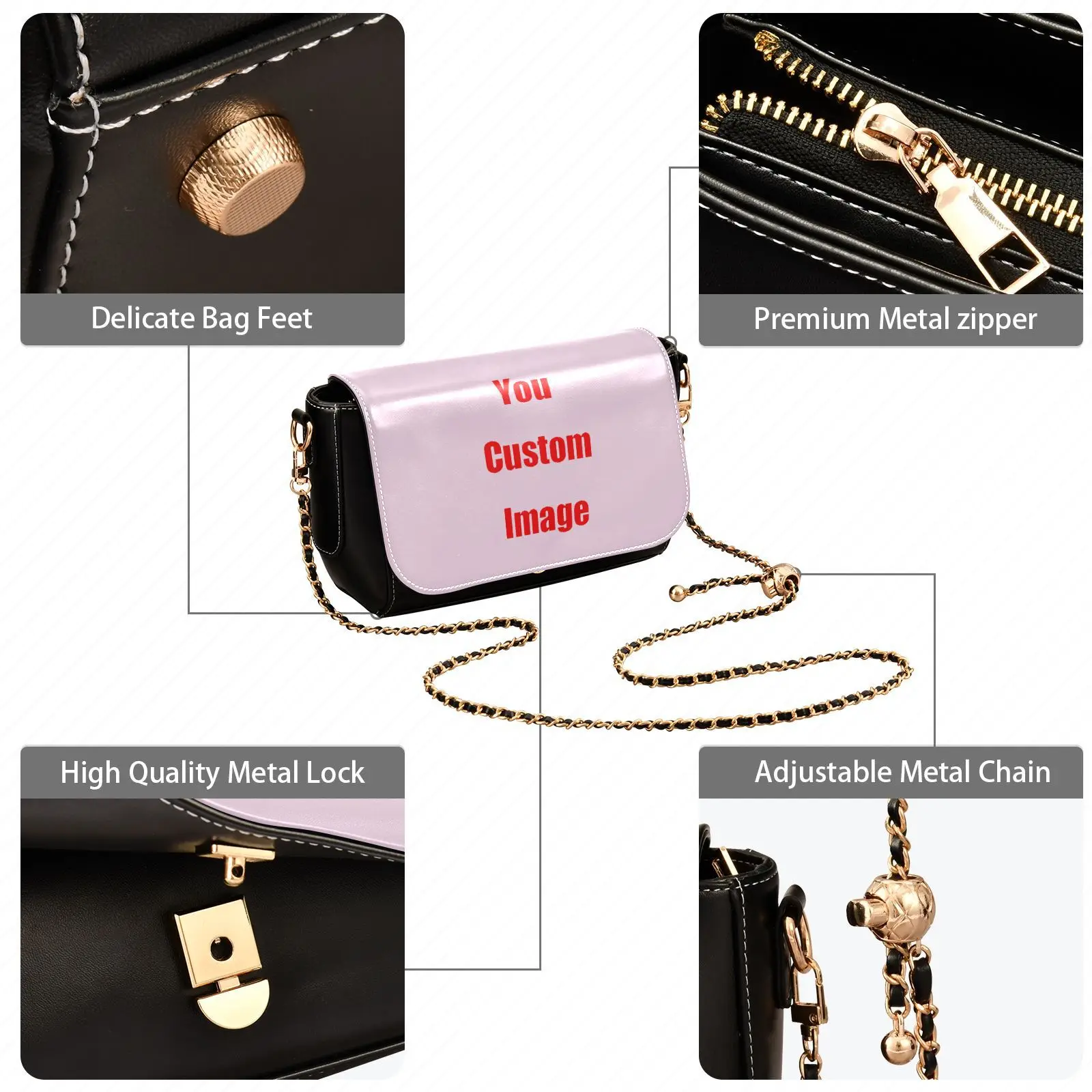 New Crossbody Bags For Women‘s 2024 Trend Fashion pu leather Simplicity Customizing images Small Chains Shoulder Handbags Purses