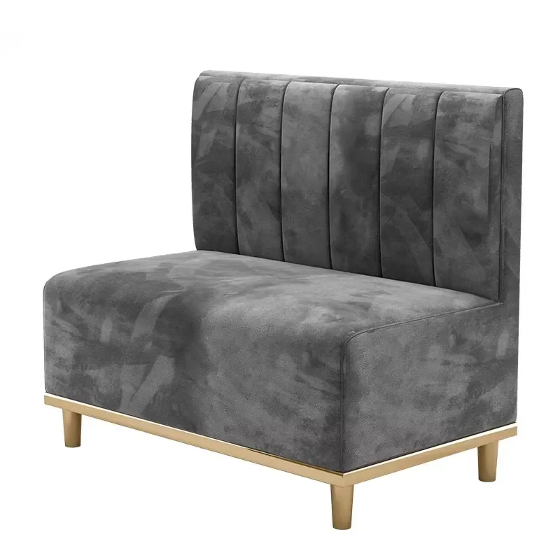 Modern Velvet Box Sofa with Stainless Steel Table and Chair Set for Commercial Restaurants Hotel Catering Furniture