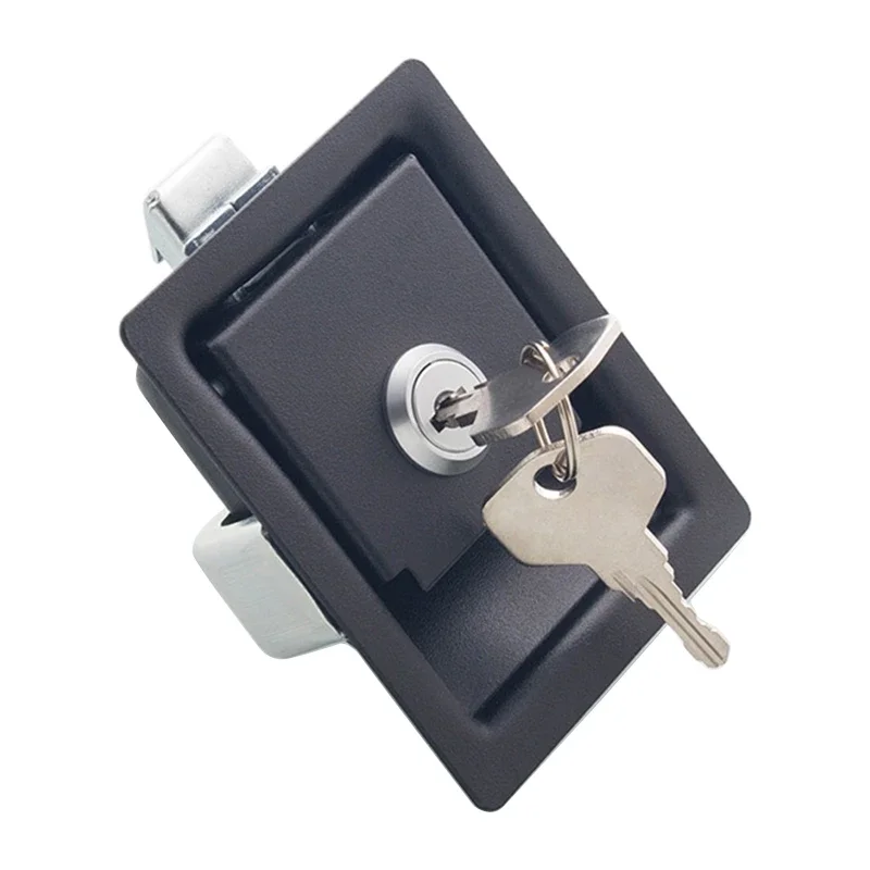 Upgraded RV Door Lock Black Trailer Door Lock with Paddle Entrance Door for Latch for Trailer