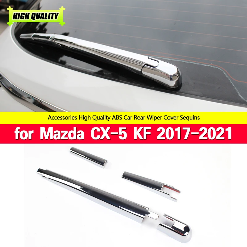 

ABS Chrome Car Black Rear Wiper Arm Base Cover Trim Switch Cap Replacement for Mazda CX-5 CX5 KF 2017-2021 Accessories