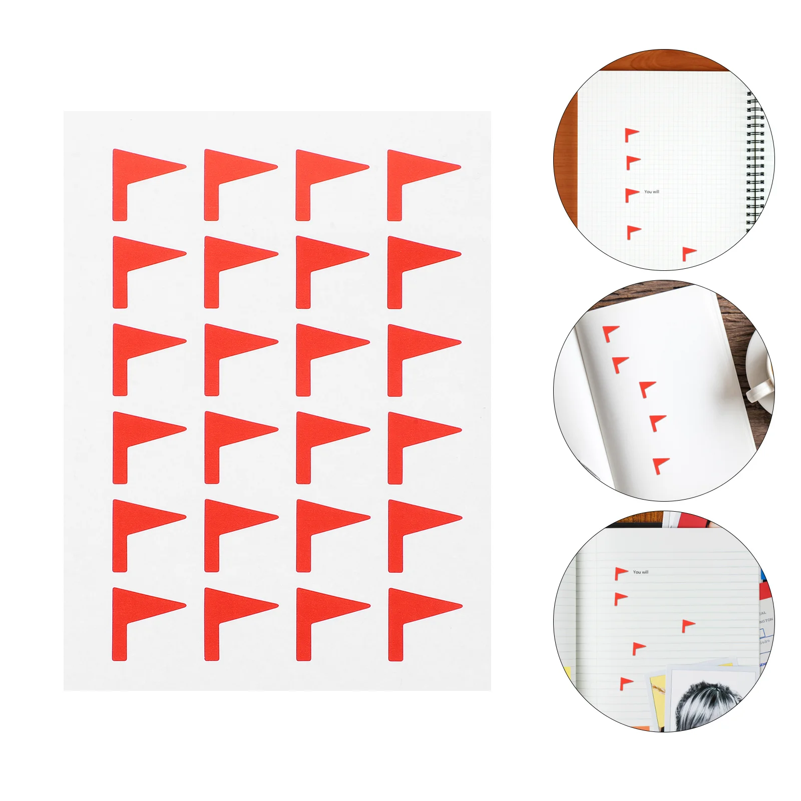

288pcs Red Flag Stickers Paper Classification Label Stickers Residue-Free For Office School Home Organization Marking Labels