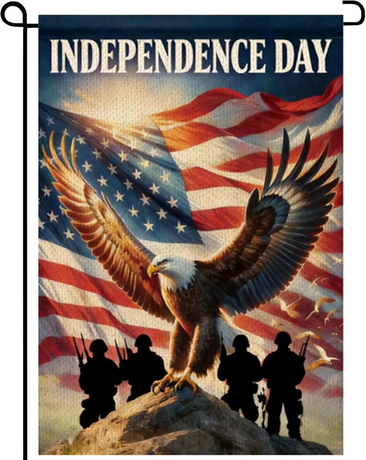 Patriotic 4th of July Garden Flag 12x18 Inch Double Sided American Bald Eagle Patriotic Garden Flag Independence Day Yard Ou jjp
