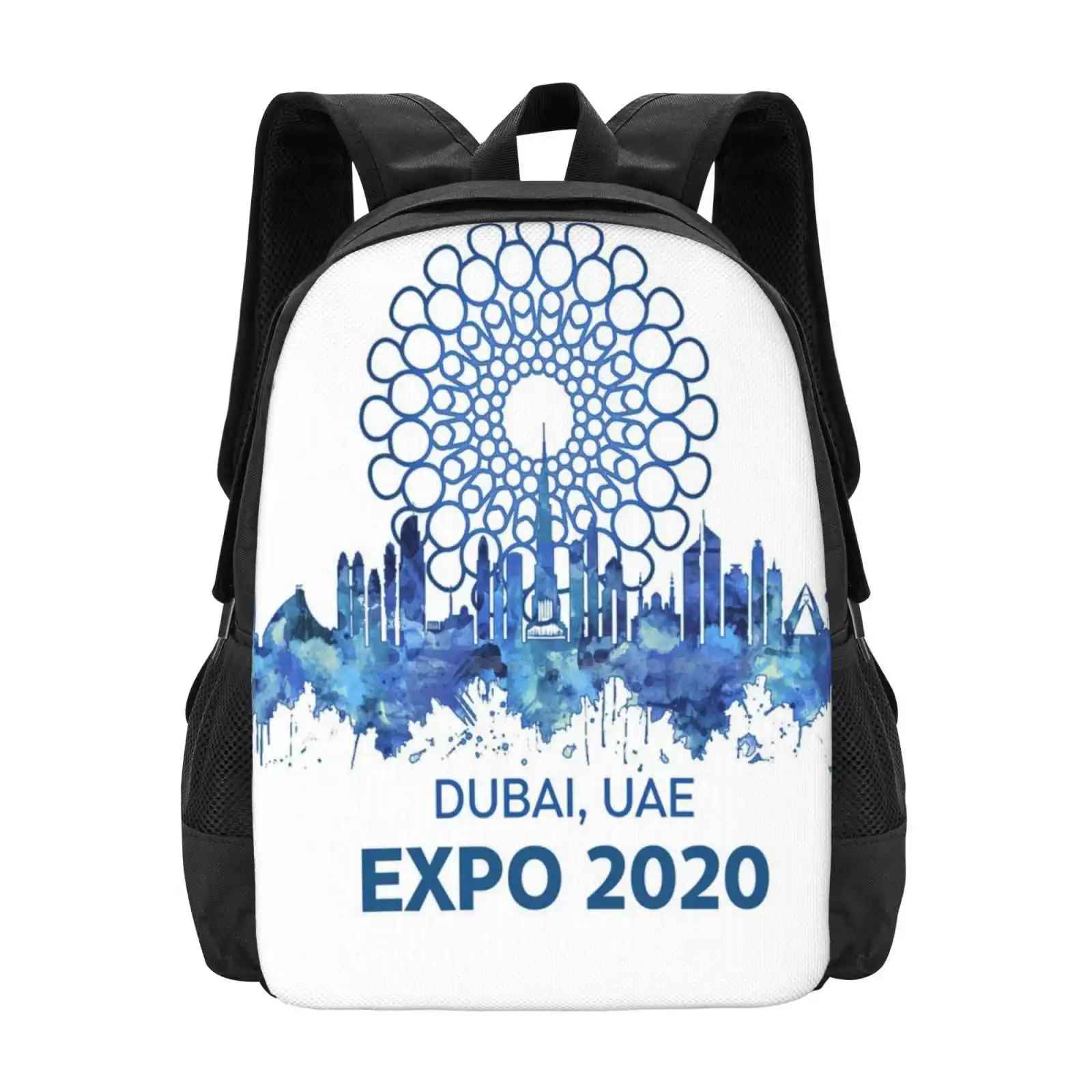 Expo 2020 Dubai Pattern Design Bag Student'S Backpack Middle East Uae America Trade Fair Expo 2020 Dxb Trending Aussie