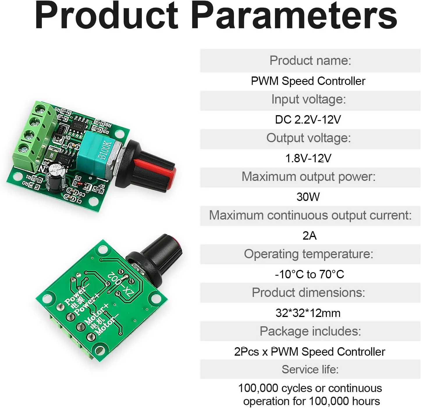 DC 1,8 V 3V 5V 6V 12V 2A PWM controlador de velocidad del Motor controlador de velocidad del Motor de bajo voltaje PWM 0 ~ 100% módulo de interruptor de controlador ajustable