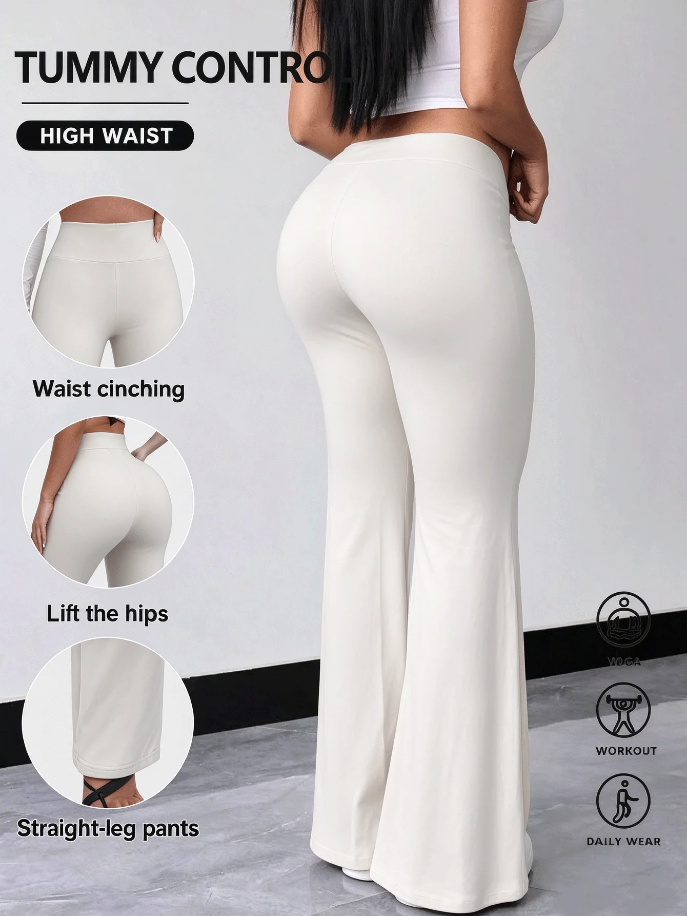 High Waist Straight Pants Stylish Naked Feeling Sports Casual Leggings Quick Dry Breathable Wide Leg Yoga Trouser Sports Clothes