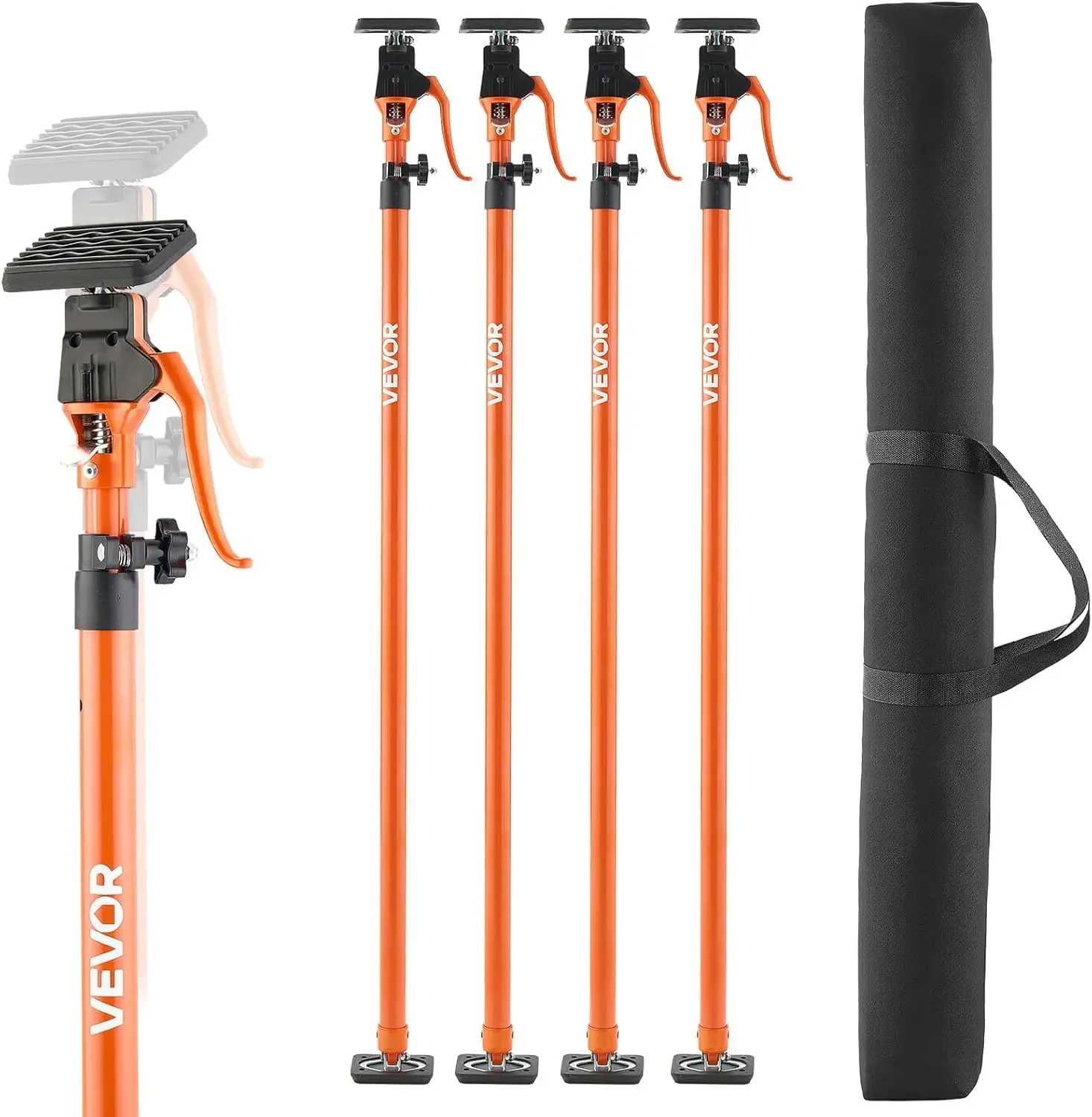 Cabinet Jack Support Pole, 4-Pack, 49.2-114.6 Inch Steel Telescopic Quick Support Rod, Adjustable 3rd Hand System up to 198 lbs