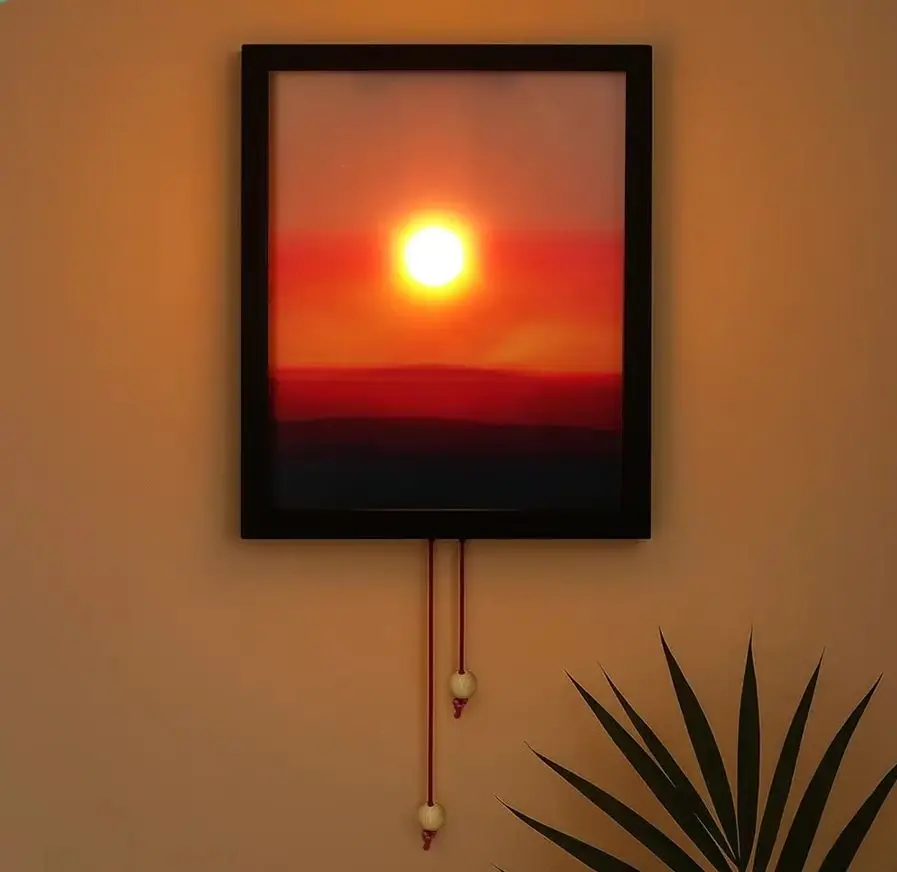 Creative Sunrise Sunset Night Light with 3 Level Brightness Adjustable Movable Scenery Wall Lamp Bedroom And Living Room Decor