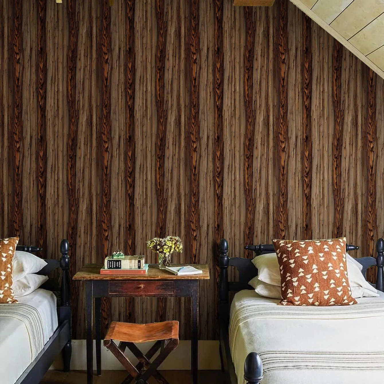 Rustic Wood Peel and Stick Wallpaper Self-Adhesive Removable Vintage Brown Wood Panel Wallpaper Vinyl Furniture Decal Roll