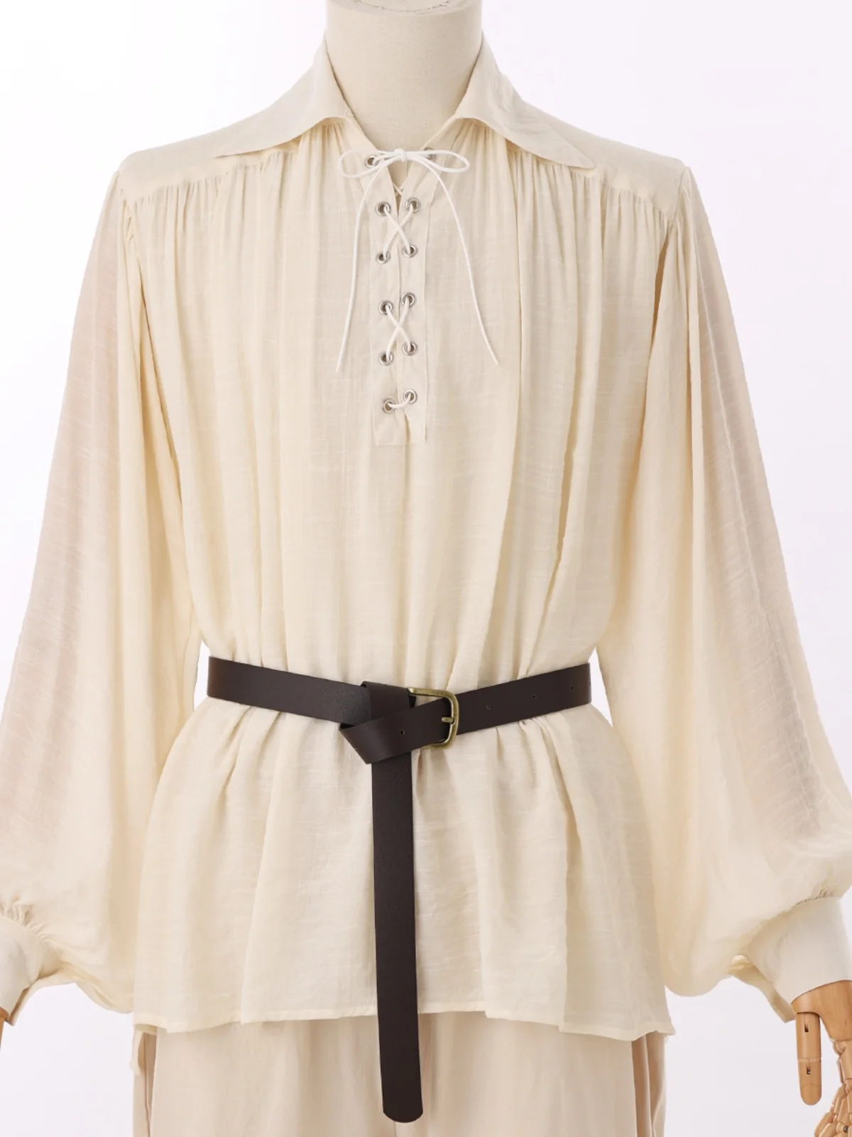 

loween Men's Renaissance Pirate irt with Belt Casual Pants Four Seasons Long Sve Faionable Costume Set