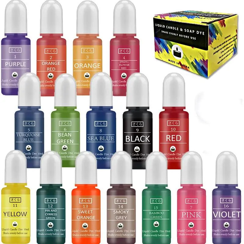 Kaars Kleurstof Kit Vloeibare Kleurstof Pigment Set DIY Kaarsen Maken Benodigdheden Aromatherapie Zeep Soja Wax Kleurstof Kaars Schimmel Kleuring