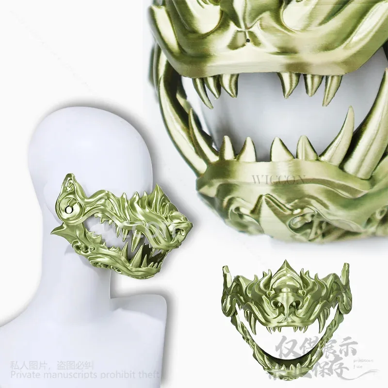 Anime 3D Printed Furry Cosplay Japanese Prajna Ninja Fursiut Fox Mask Wolf Dog Facewear For Halloween Christmas Party Customized