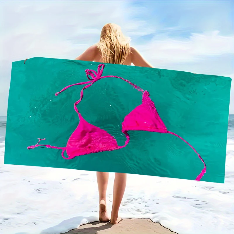 Triangle Plum Beach Towel Italian Style Summer Seaside Vacation Quick Drying Bath Towel