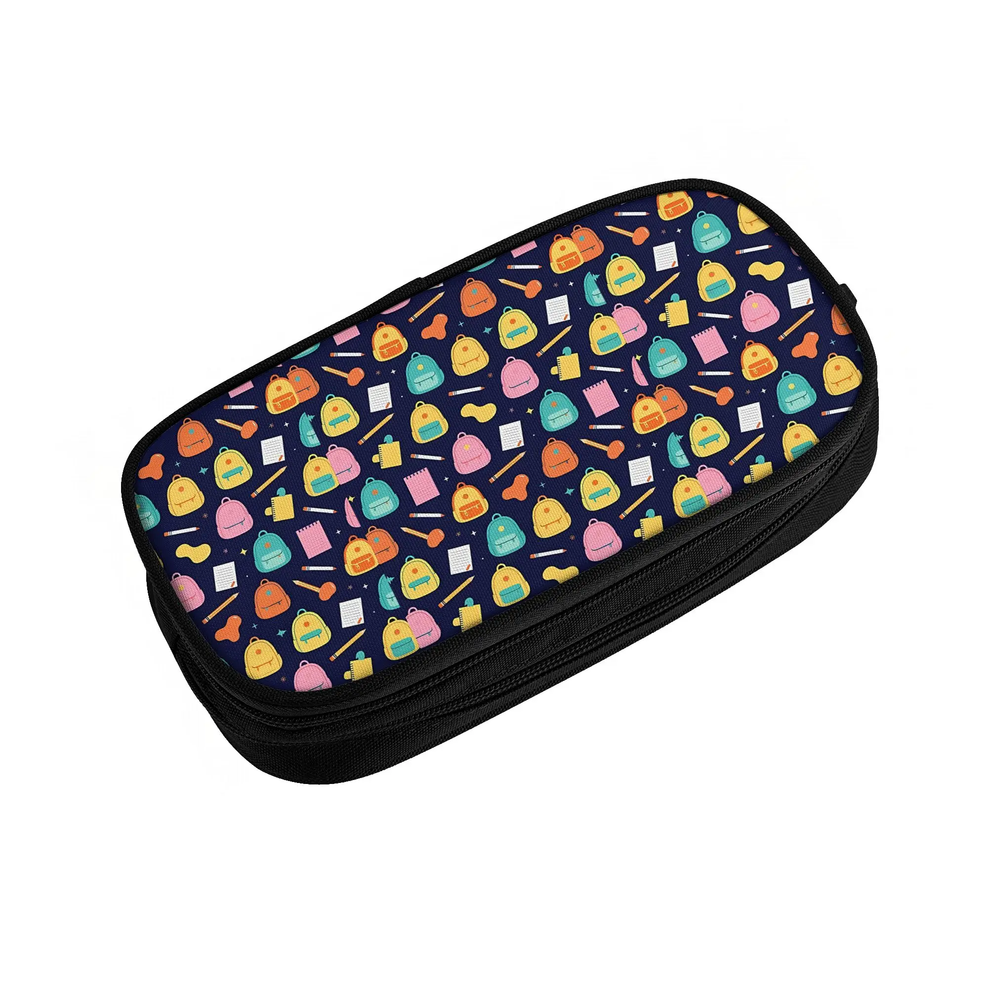 1 piece Lightweight Cute Navy Blue School Pencil Case Teen Pen Bag Back To School School Stationery Bag