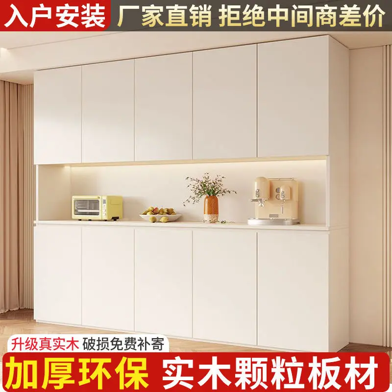 Solid wood dining side storage cabinet integrated balcony multi-functional home living room storage
