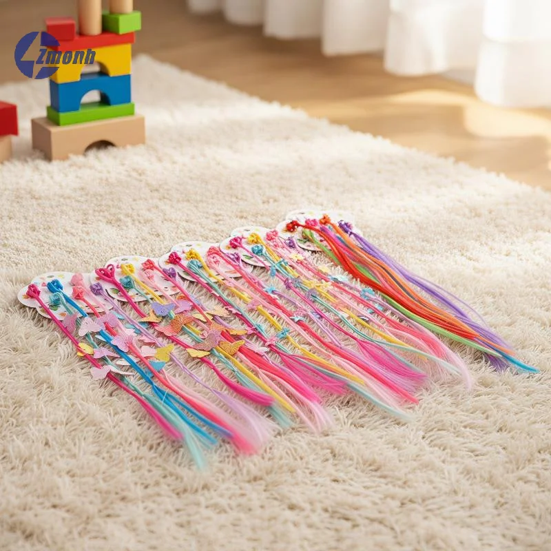 New！Colorful Children Wig Braids Fairy 6Pcs/Set Headwear Accessories Candy Butterfly Star Princess Girl Gripper Clip Hairpin