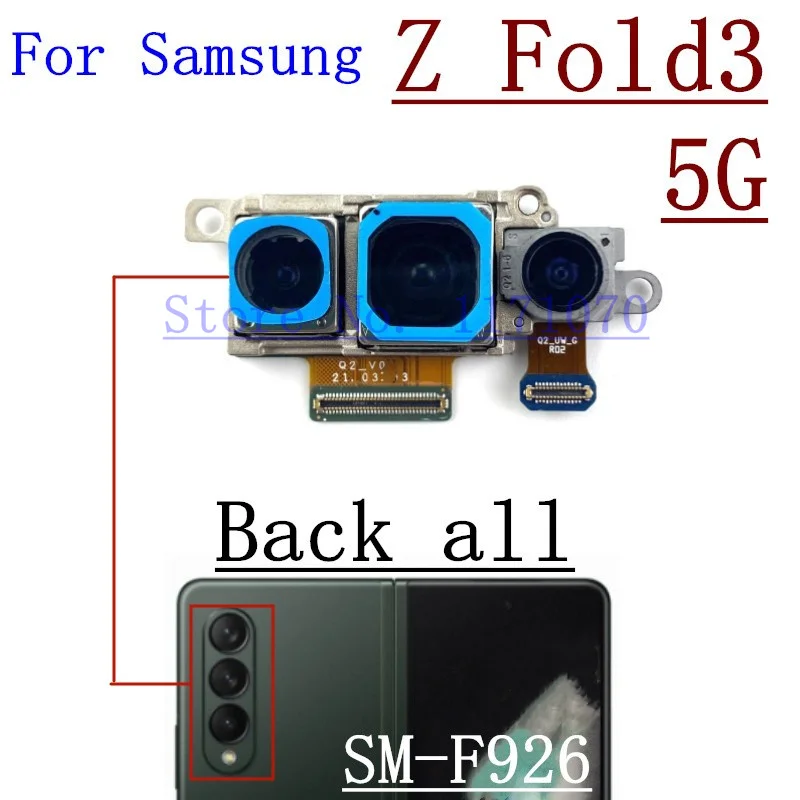 For Samsung Galaxy Z Fold Fold2 Fold3 Fold4 5G Rear Facing Selfie Big Back Main Camera Module Ribbon Flex Cable Parts