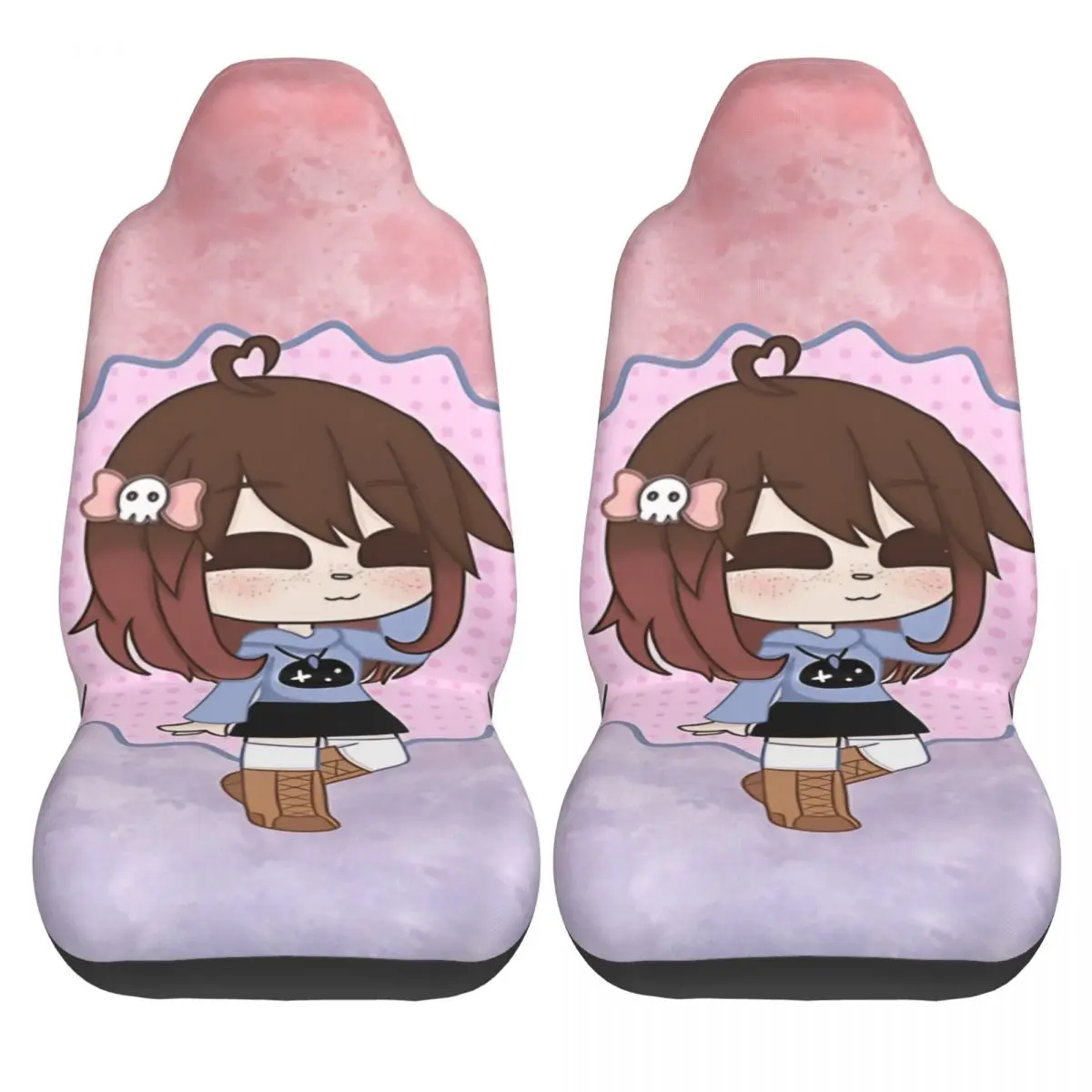 

Gacha Life Car Seat Covers Gamer Girl Suki Chan Polyester Stretch Auto Seat Covers 2 Pcs Cool Interior Cover