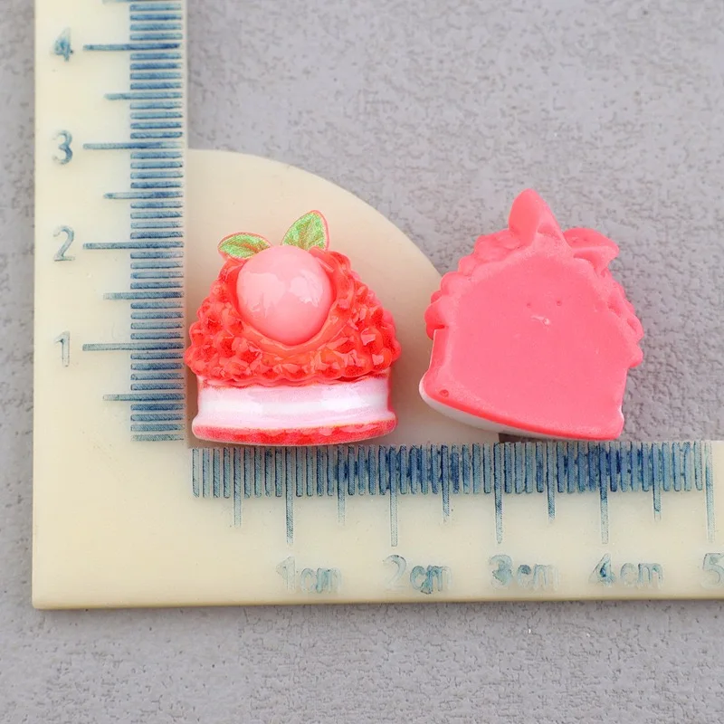 Cute Red Litchi Flatback Resin Cabochon 10pcs Resin Flatbacks for DIY Jewelry Making Wholesale Scrapbook Decoration Accessory