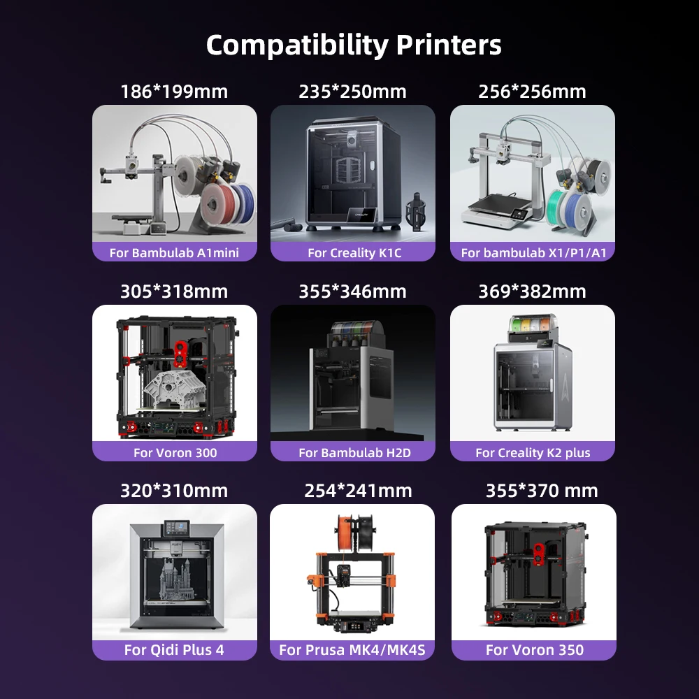 Trianglelab®&Pheetus® Conwebr™ Cool Plate 186x199 235x250 256x256 305x318 355x346 369x382 for A1mini A1X1P1 K1C H2D Voron 300 K2