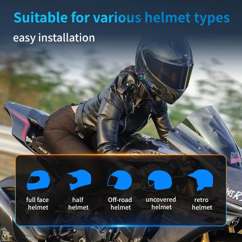X-20 casco de motocicleta auriculares Bluetooth calidad de llamada asistente de voz de despertador de un solo toque CVC y DSP reducción de ruido mejorar IPX6