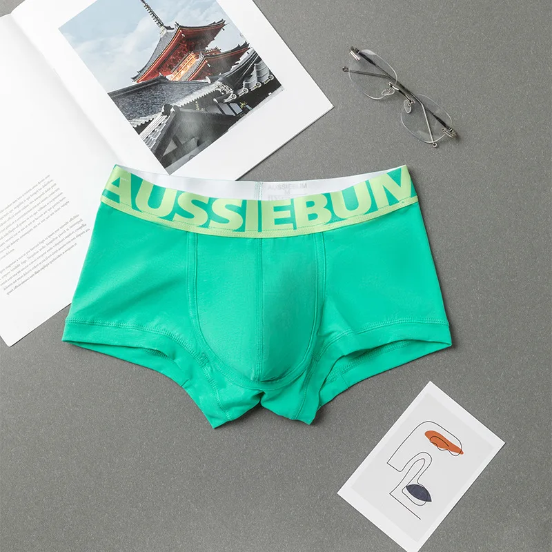 AUSSIEBUM-Calzoncillos sexys para hombre, ropa interior colorida con realce de cadera, suspensorio elástico cómodo y transpirable