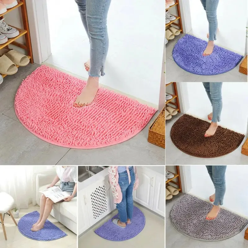 Hot Sale Half Moon Round Semi Circle Mat Machine Washable Rubber Back Carpet Bathroom Rug