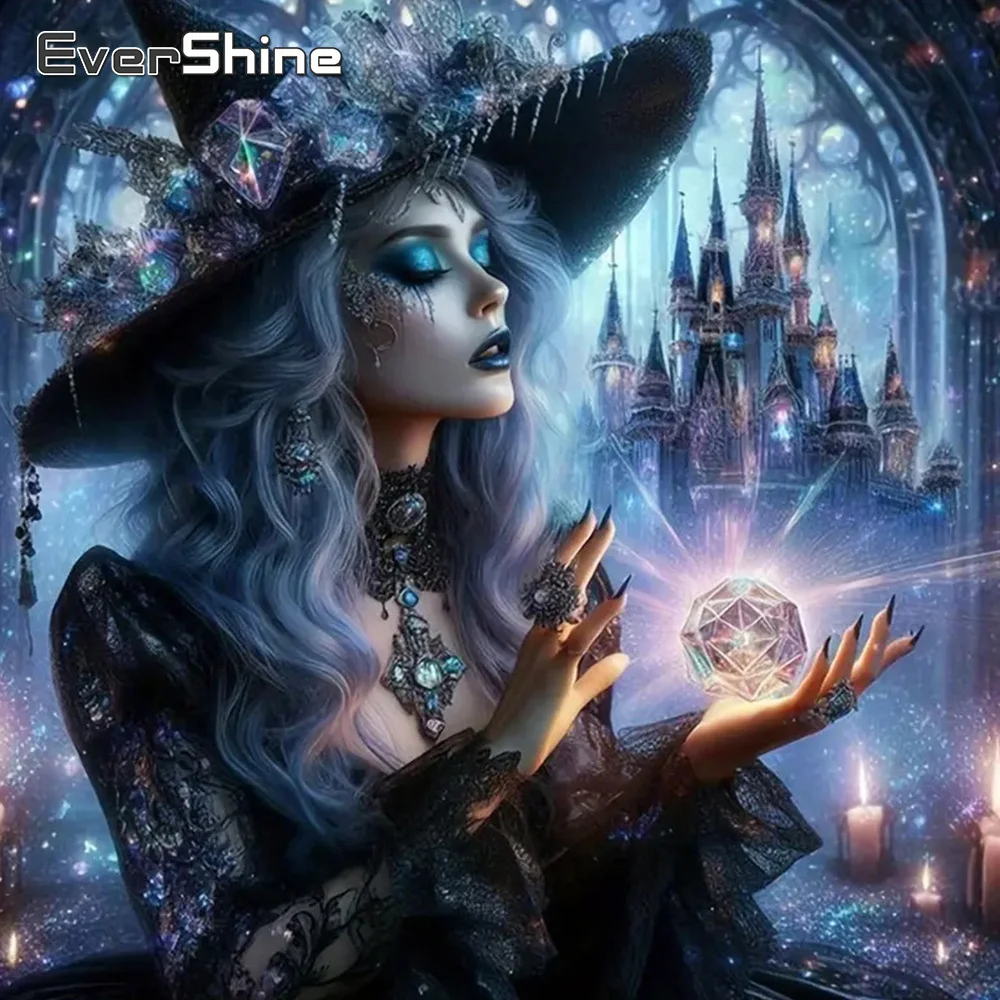 Evershine Diamant-Gemälde, Katze, Ente, voll, quadratisch, rund, Bohrer, Strasssteine, Tierstickerei, Heimdekoration, Mosaik