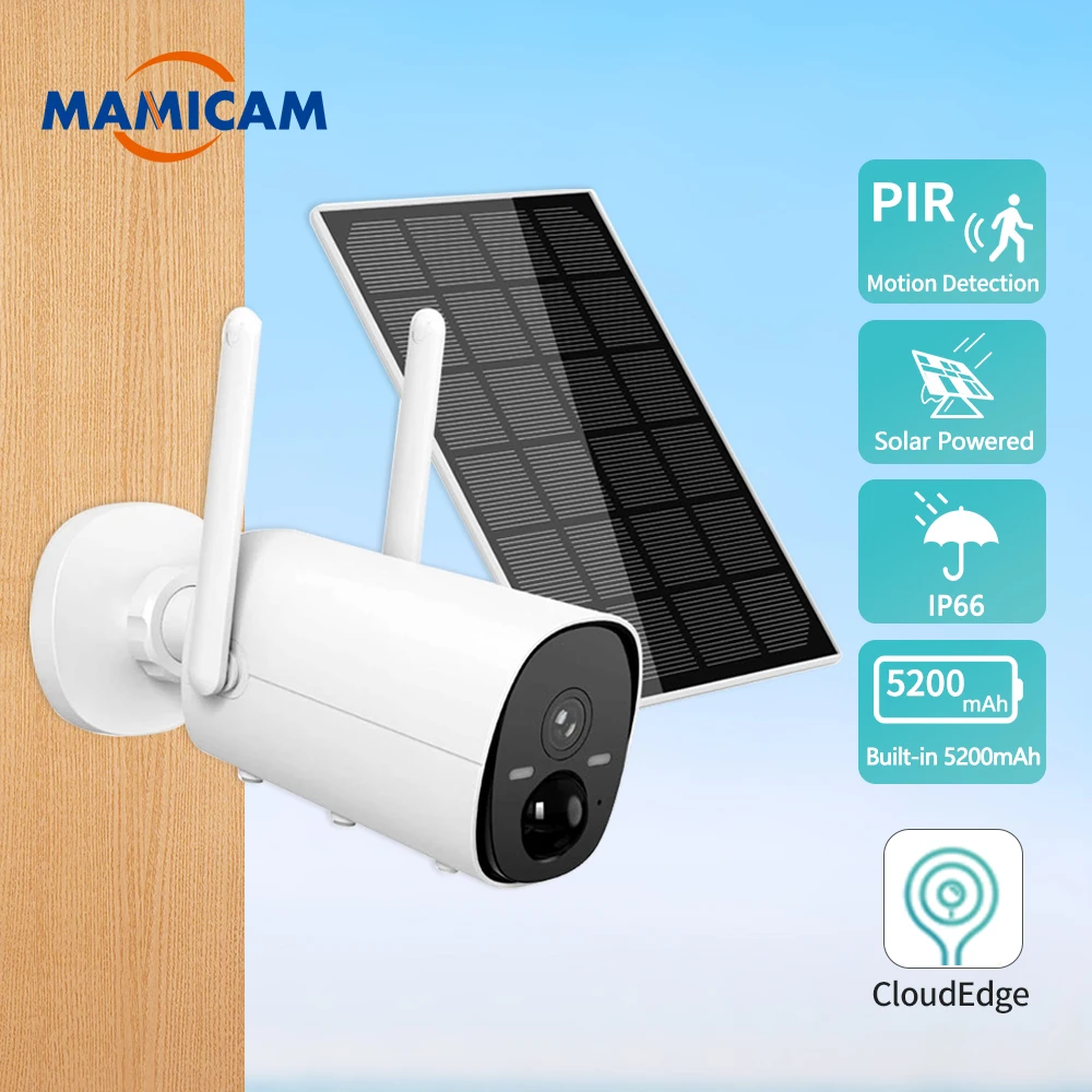 

3MP Wireless Battery IP Camera Rechargeable Outdoor Weatherproof Security Wifi Solar PIR Motion Camera Two Way Audio CloudEdge