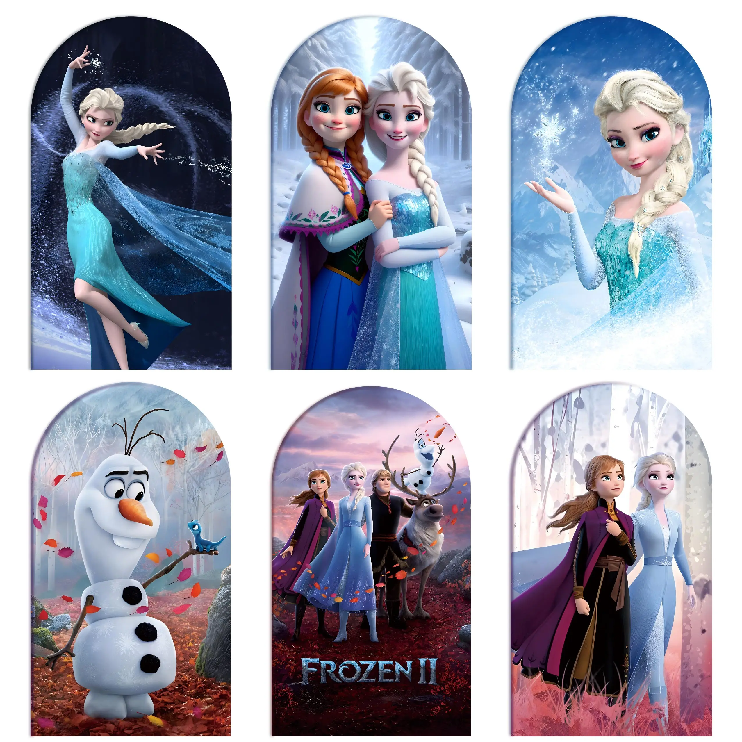 Disney Frozen Princess Elsa and Anna Theme Arch Backdrop Covers Girl's Party Supplies Banner Photo Studio Background Decoration