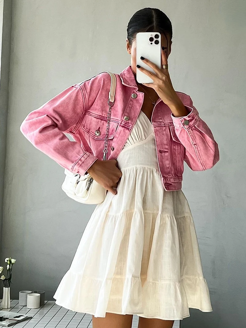 MSCSZ v 넥 하이 웨이스트 핏 앤 플레어 드레스 여성 스파게티 스트랩 a 라인 프릴 미니 드레스 화이트 코튼 여름 드레스