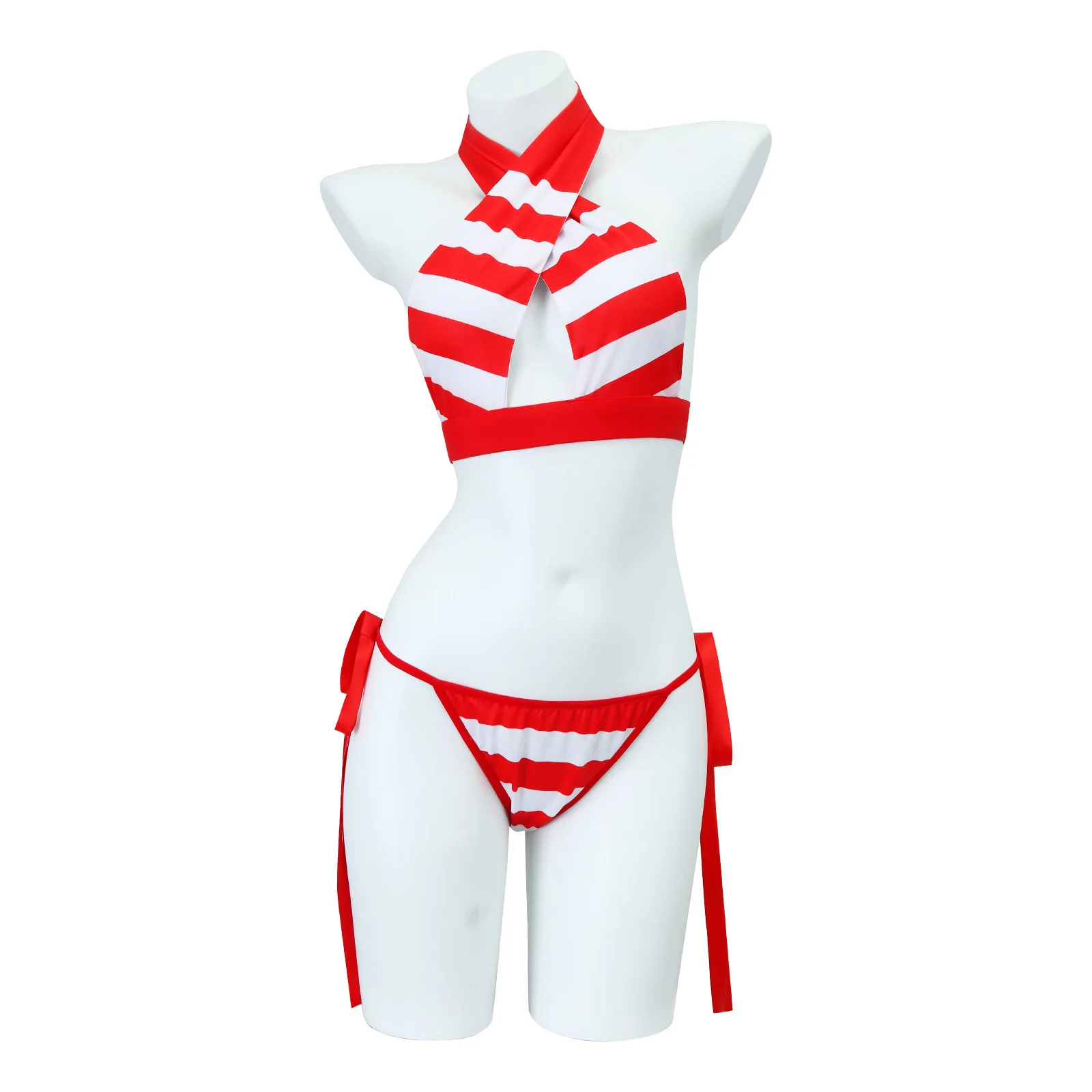 Jeu destin/Grand ordre Nero Claudius Cosplay Costume rouge blanc rayure maillot de bain été Bikini femme Sexy plage de sable carnaval Costume