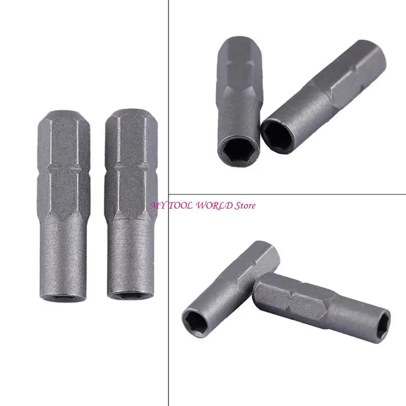 2 Pack Hexagonal Screwdriver Bit 6.35 mm 1/4Inch Bit Adapter for Bits 4mm A2BB