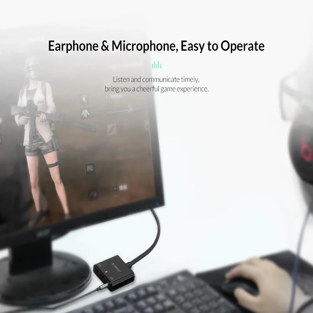 SC2 External USB Sound Card Audio Jack 3.5mm Cable Adapter Volume Adjustment Driver-free Stereo Microphone Speaker Headset