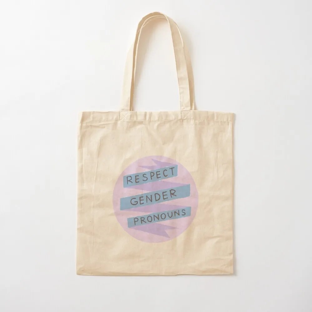 

Respect Gender Pronouns Tote Bag tote woman custom Lady bags Canvas