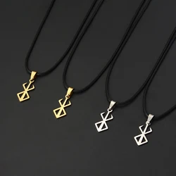 Stainless Steel Berserk Necklace Sword Logo Pendants Choker The Mad Warrior Of Norse Viking Mythology Men Adornment Gifts