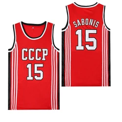 Bg Basketball Jerseys Cccp 15 Sabonis Jersey Sewing Embroidery Cheap Outdoor Sports Ventilate High-quality Red 2023 New Summer