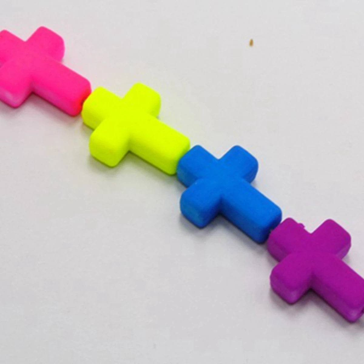 100 Mixed Matte Fluorescent Neon Beads Acrylic Cross Beads Charms 16x12mm