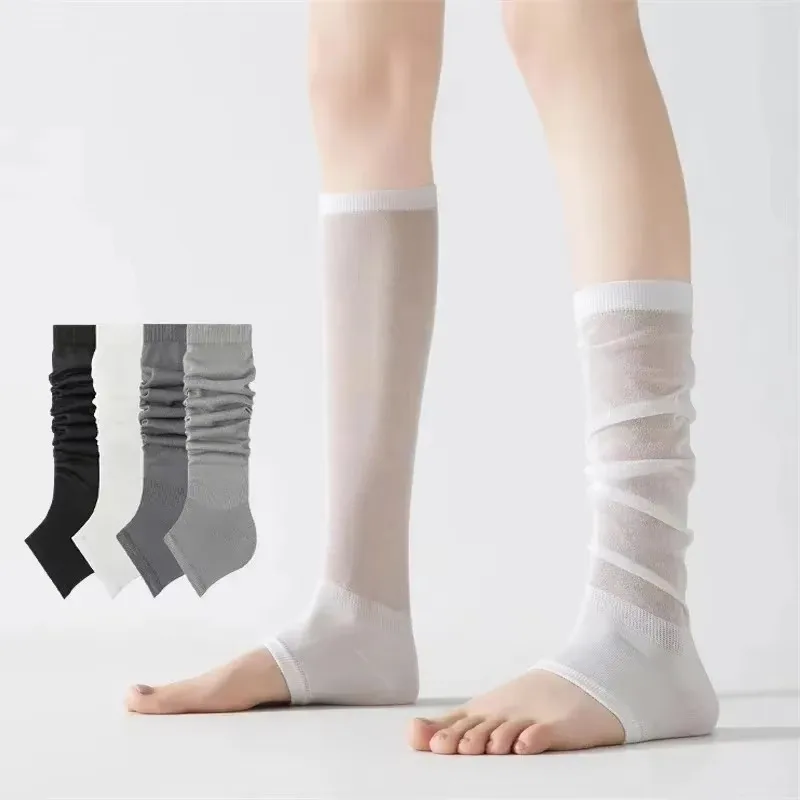 

Women's Leg Warmers Thin Spring Summer New Girls Stockings Long Modern Solid Color Woman Socks Japanese Fashion Knee High Socks