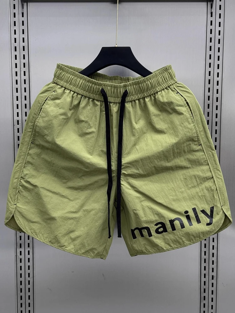 

Мужские летние легкие быстросохнущие шорты-бриджи для пляжа, дышащие, модные, спортивные, свободного кроя, удобные