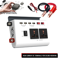 300W Power Inverter DC 12V to AC 220V Car Charger Converter with 4 USB Ports 8 Safety Protection Improved Sine Wave Power Conver