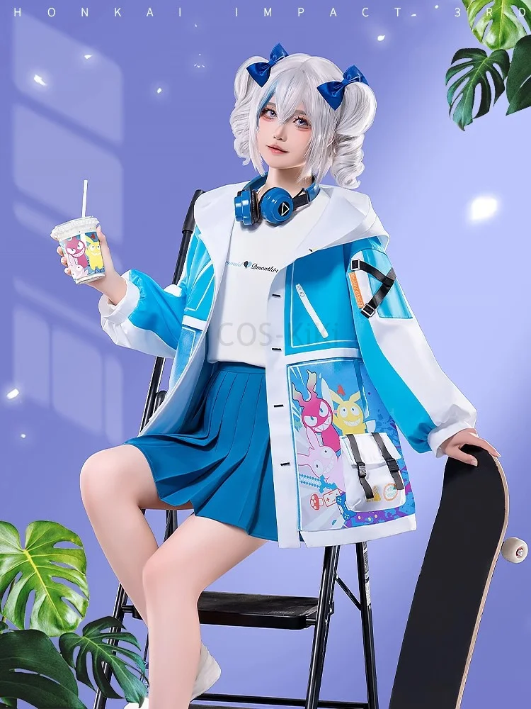 COS-KiKi Honkai Impact 3rd Bronya Zaychik Summer Festival Game Suit Lovely Cosplay Costume Halloween Carnival Party Outfit Women