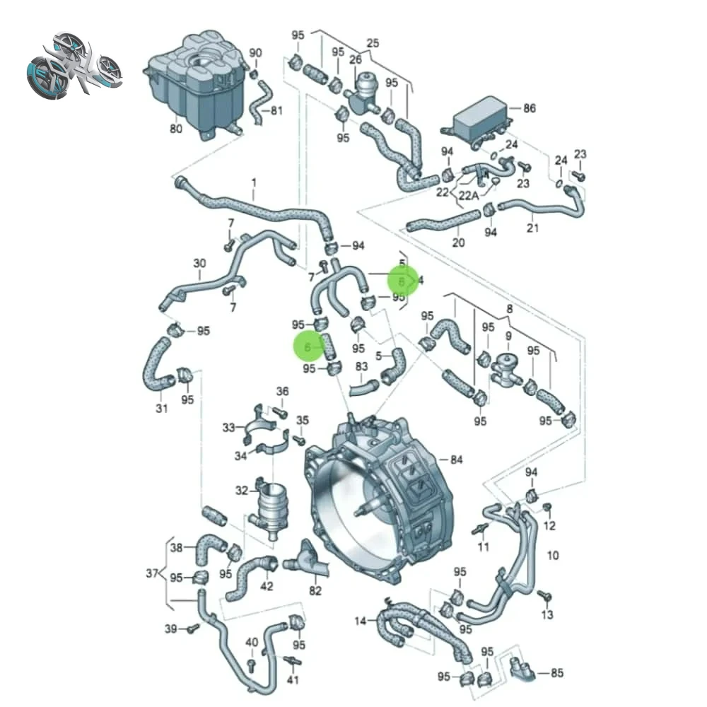 

Шланг охлаждающей жидкости 95810637310 7P0121073B для Porsche Cayenne 2011-2018 Volkswagen Touareg 2011-2018 958 106 373 10 7P0 121 073 B