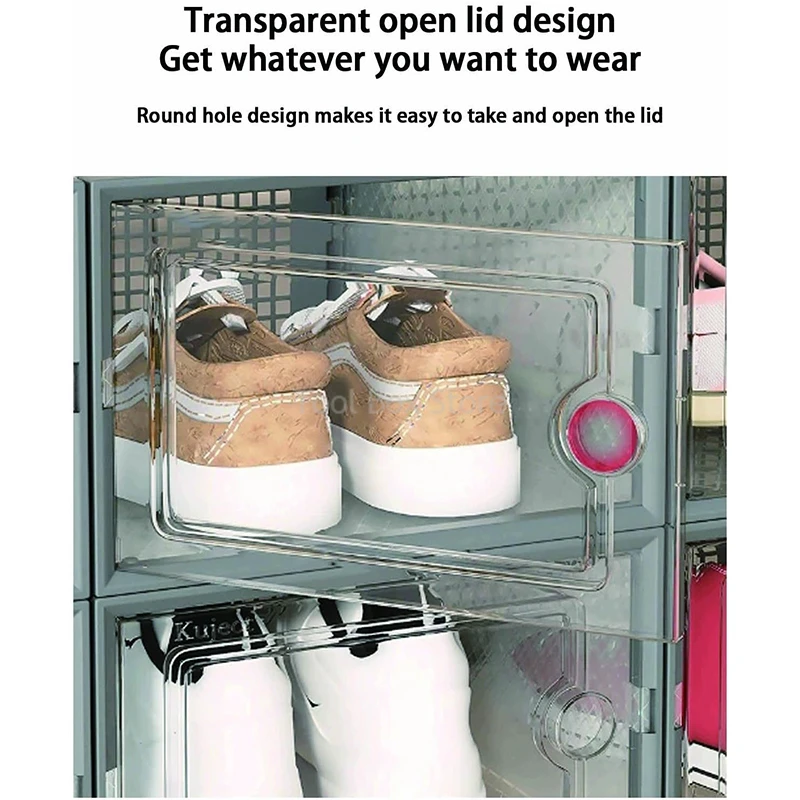 New Shoes Racks Stackable Shoe Box Plastic Thickened Transparent Drawer Cabinet Household Multi-Layer Shoe Shelf Organizer