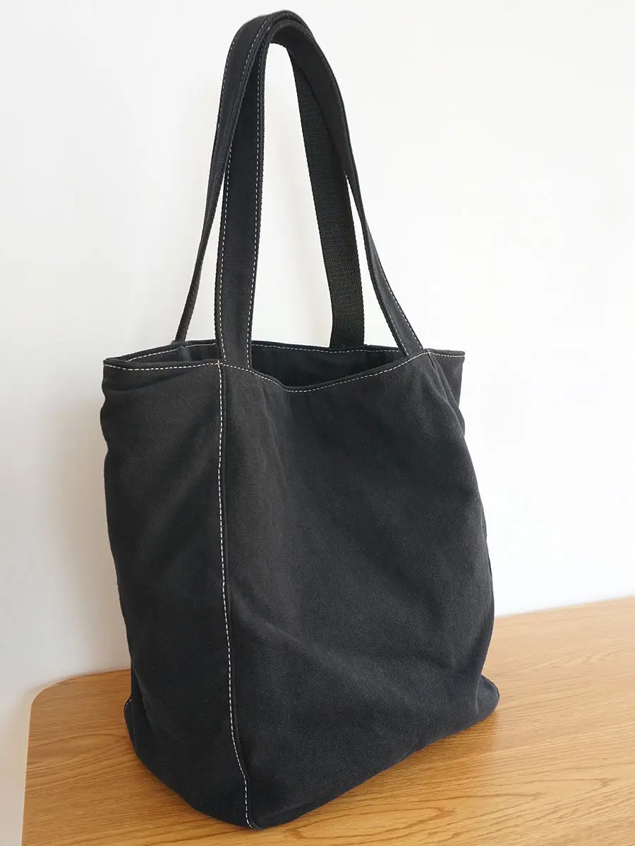 

Harajuku Style Large Capacity Single Shoulder Canvas Tote Bag for Women Japanese Korean Retro Canvas Bags
